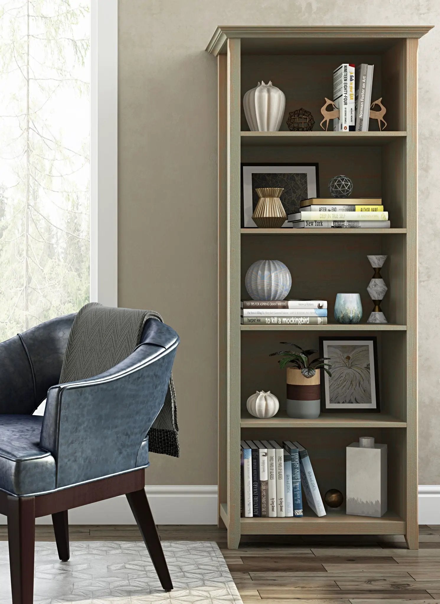 Amherst - 5 Shelf Bookcase, Handcrafted by Unique Piece Furniture