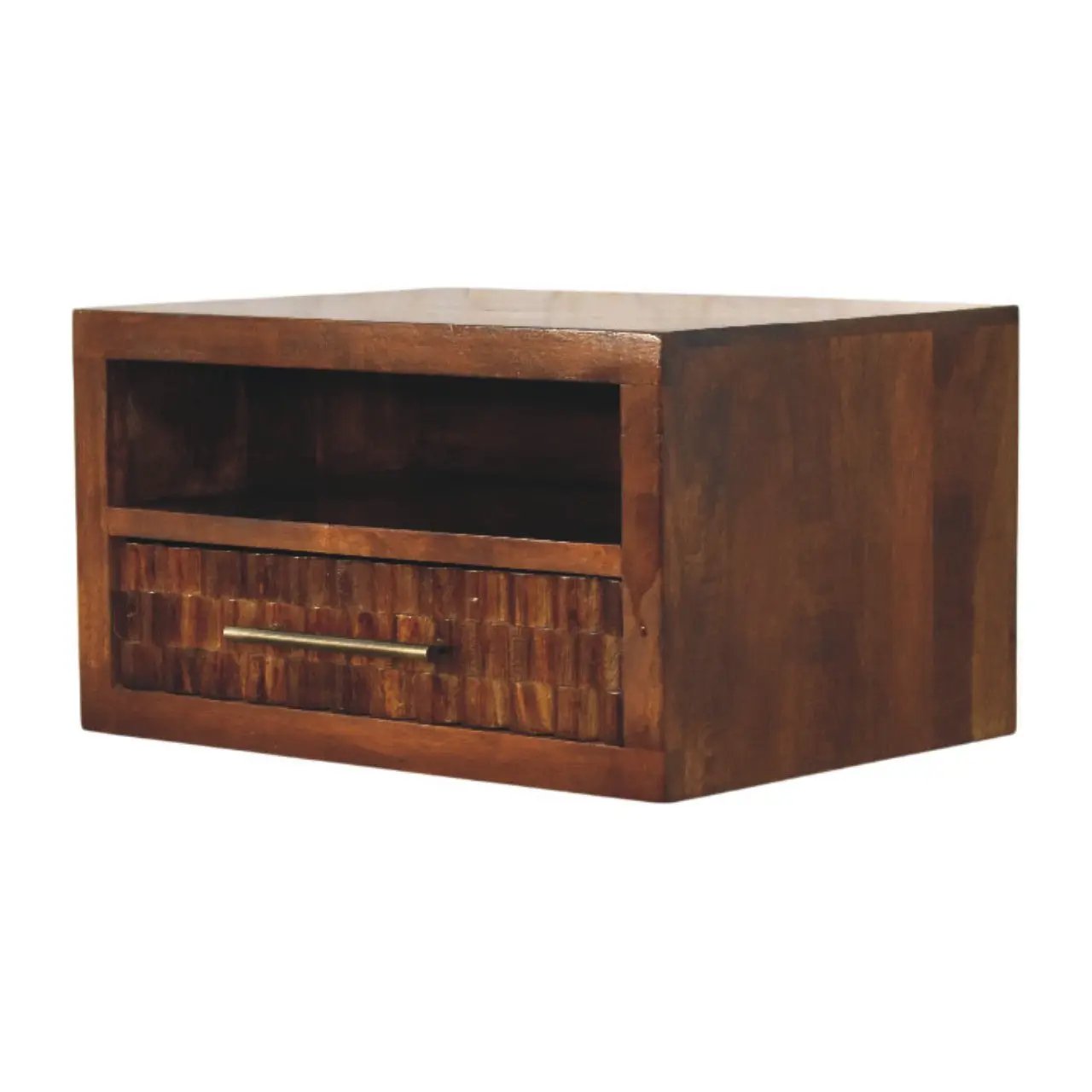 Solid Wood Cadiz Textured Bedside Table by HouseOfZazla