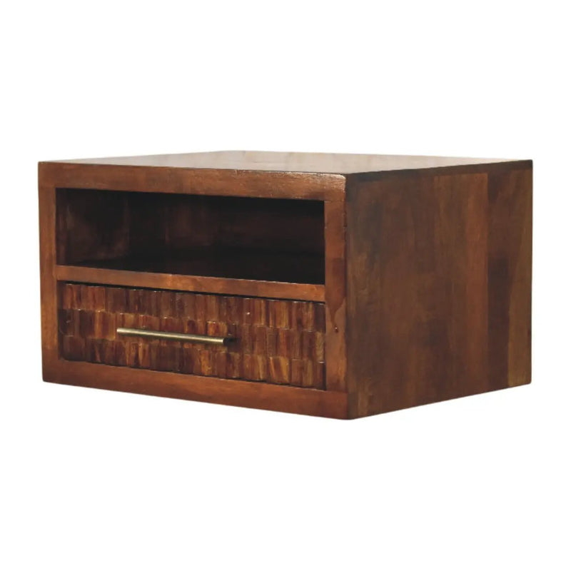 Solid Wood Cadiz Textured Bedside Table by HouseOfZazla