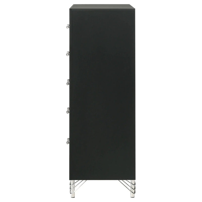 Lucia 5-drawer Bedroom Chest of Drawers Black by Unique Piece Furniture