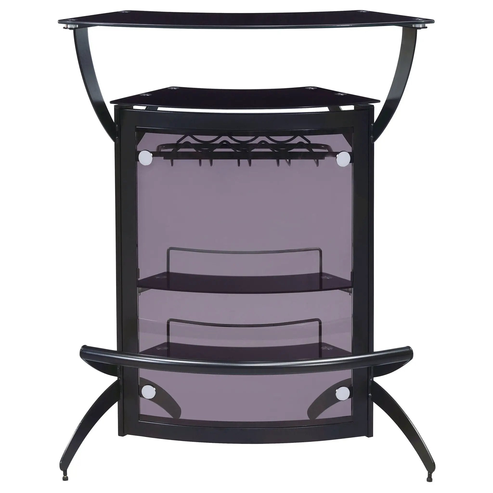 Dallas 2-shelf Curved Freestanding Home Bar Cabinet Black by Unique Piece Furniture