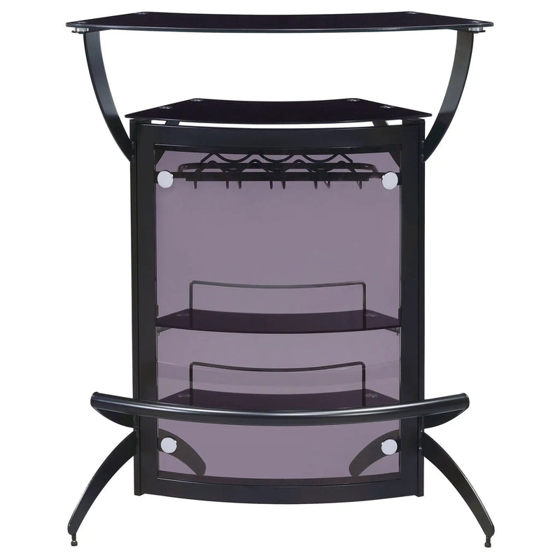 Dallas 2-shelf Curved Freestanding Home Bar Cabinet Black by Unique Piece Furniture