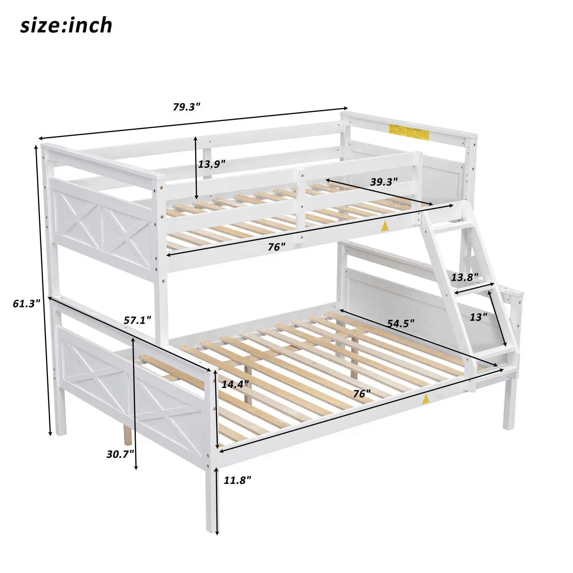 Bunk Bed With Ladder And Safety Guardrail by Unique Piece Furniture