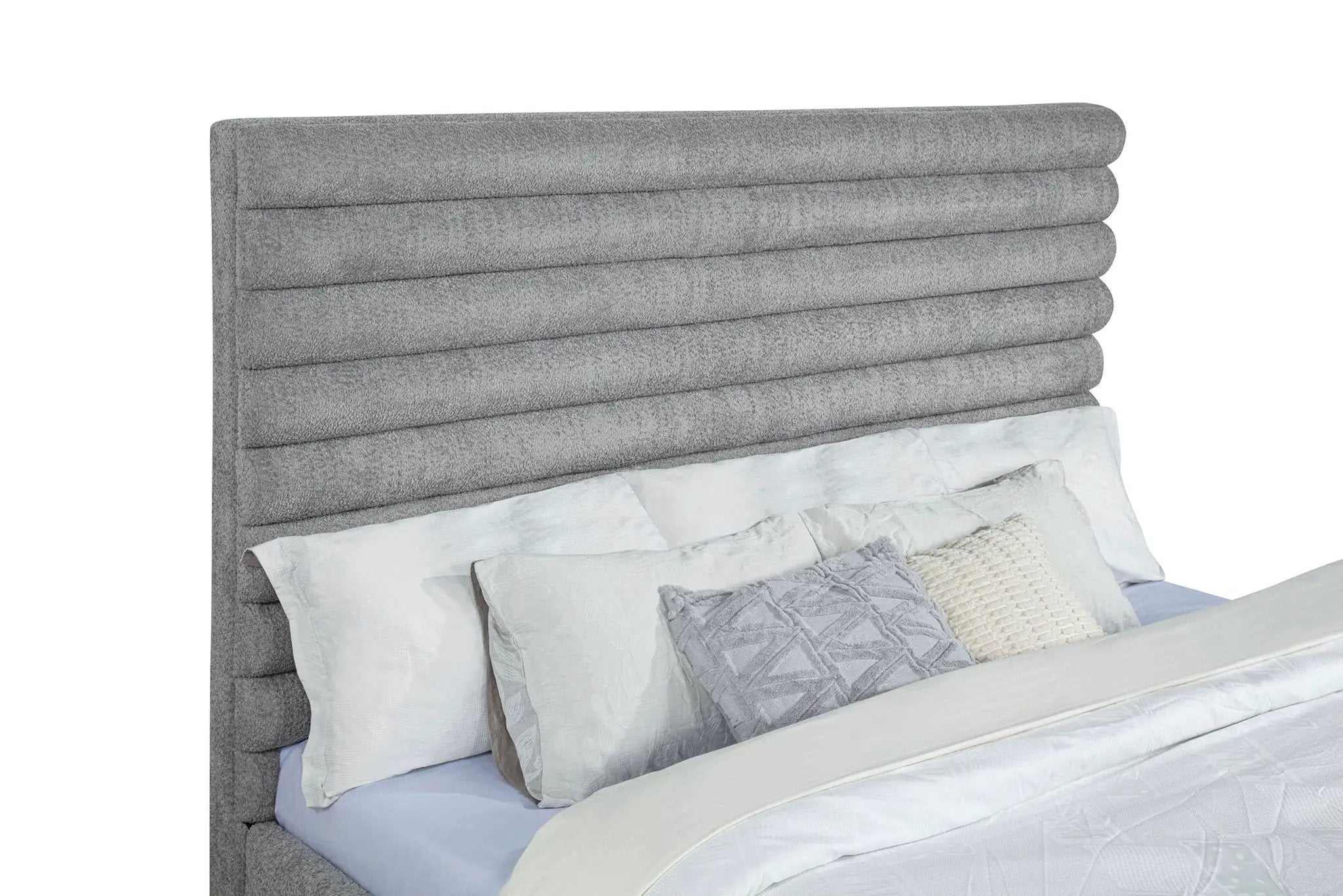 Patricia 58-inch Boucle Upholstered Eastern King Bed Grey by Unique Piece Furniture