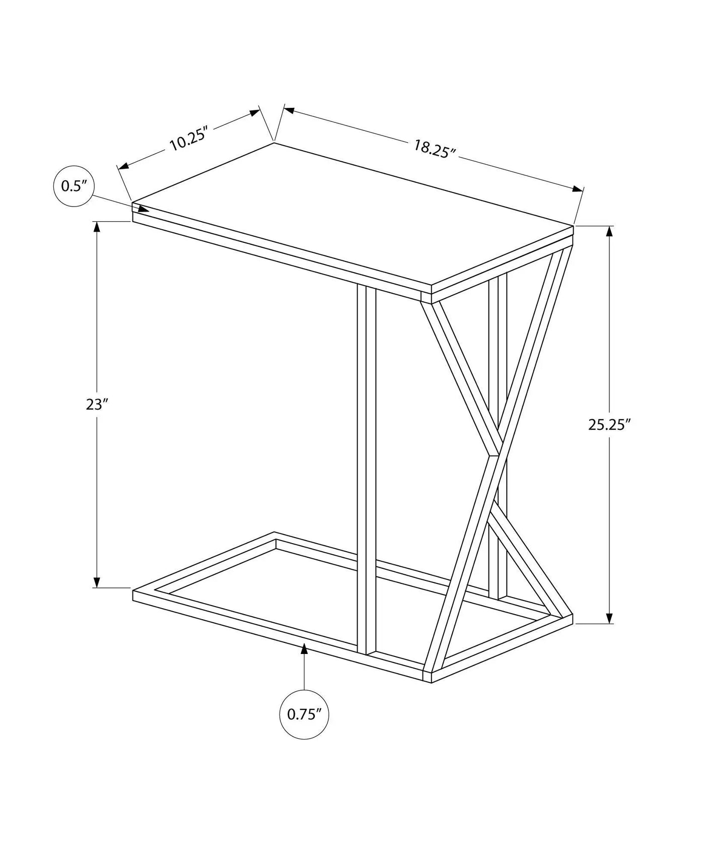Accent Table C-Shaped - Contemporary Modern by HouseOfZazla