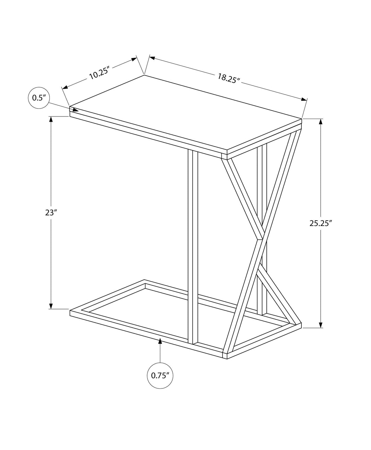 C-Shaped Accent Table with Sliding Base - Multiple Colors, photo 10 of 20