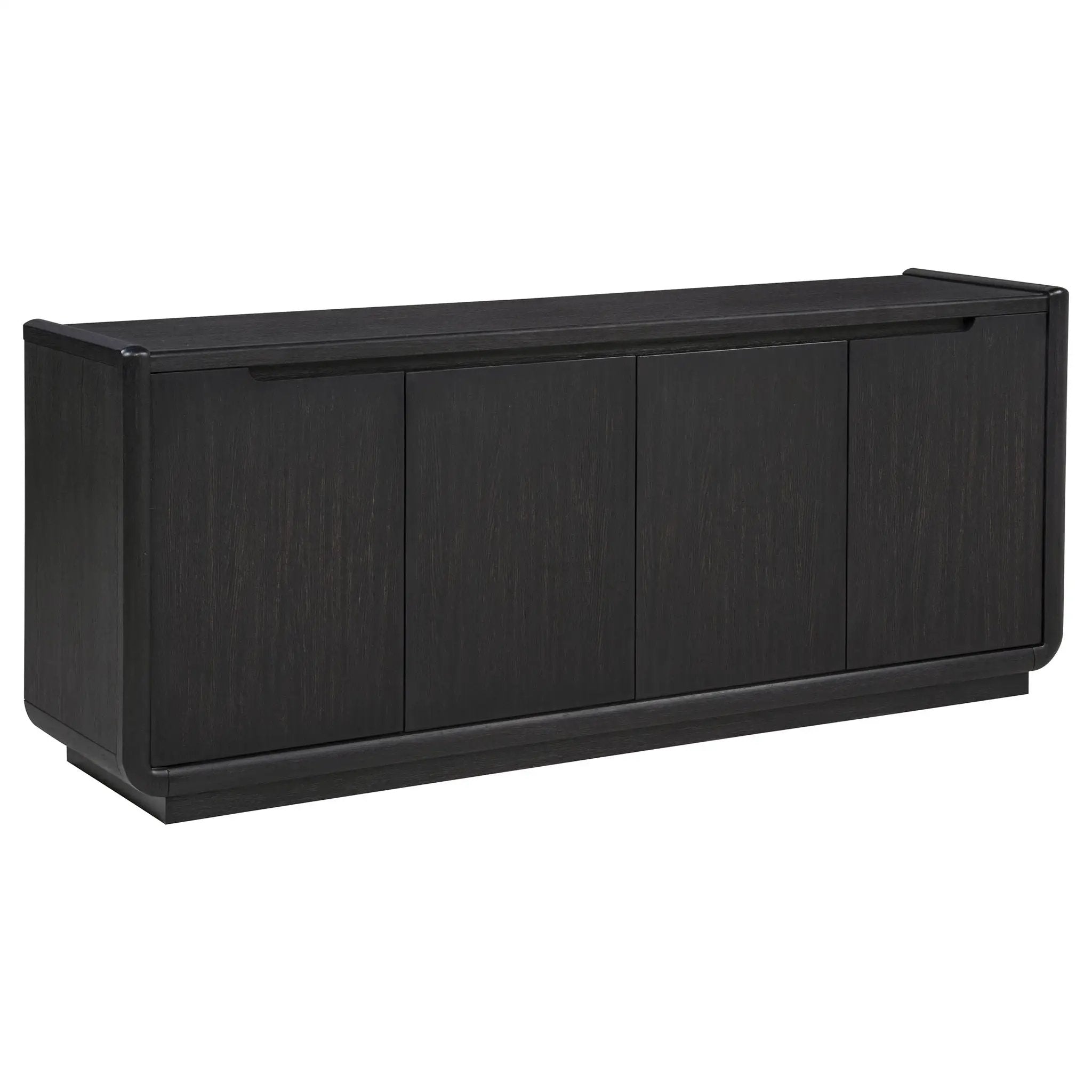 Leandro 72-inch 4-door TV Stand Media Console Burnished Black by Unique Piece Furniture