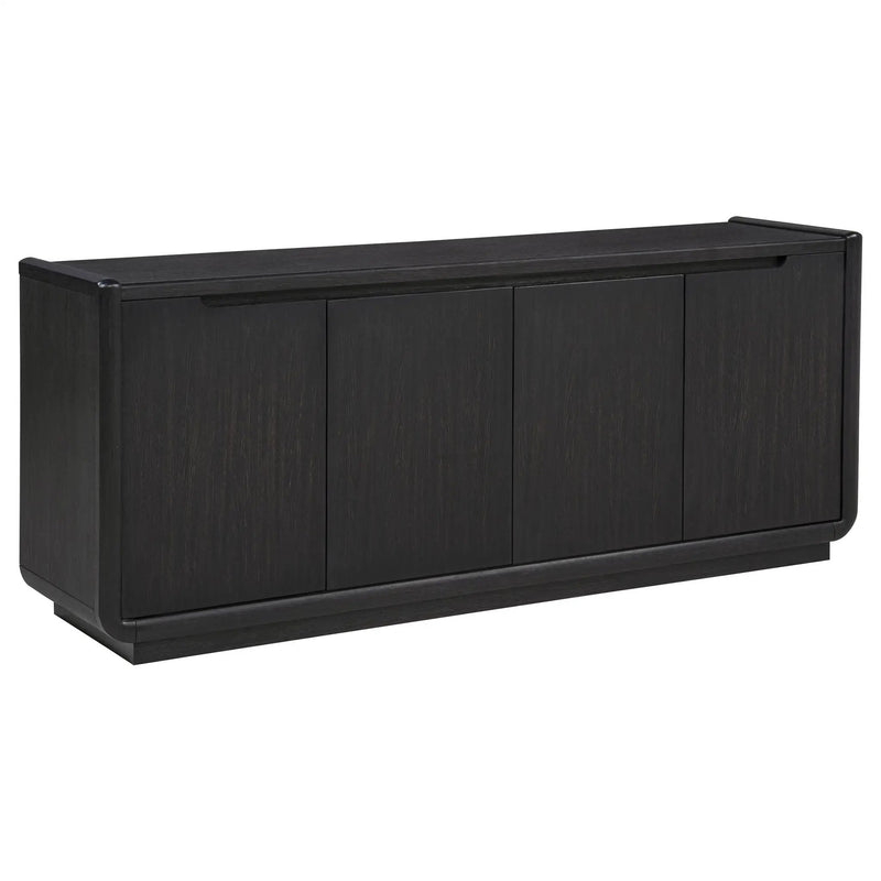 Leandro 72-inch 4-door TV Stand Media Console Burnished Black by Unique Piece Furniture