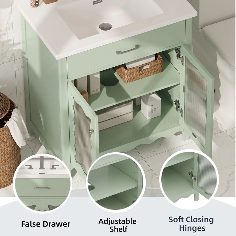 Modern Bathroom Vanity With Tempered Glass Doors by HouseOfZazla