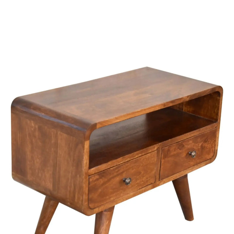 Solid Wood Curved Media Unit by Unique Piece Furniture