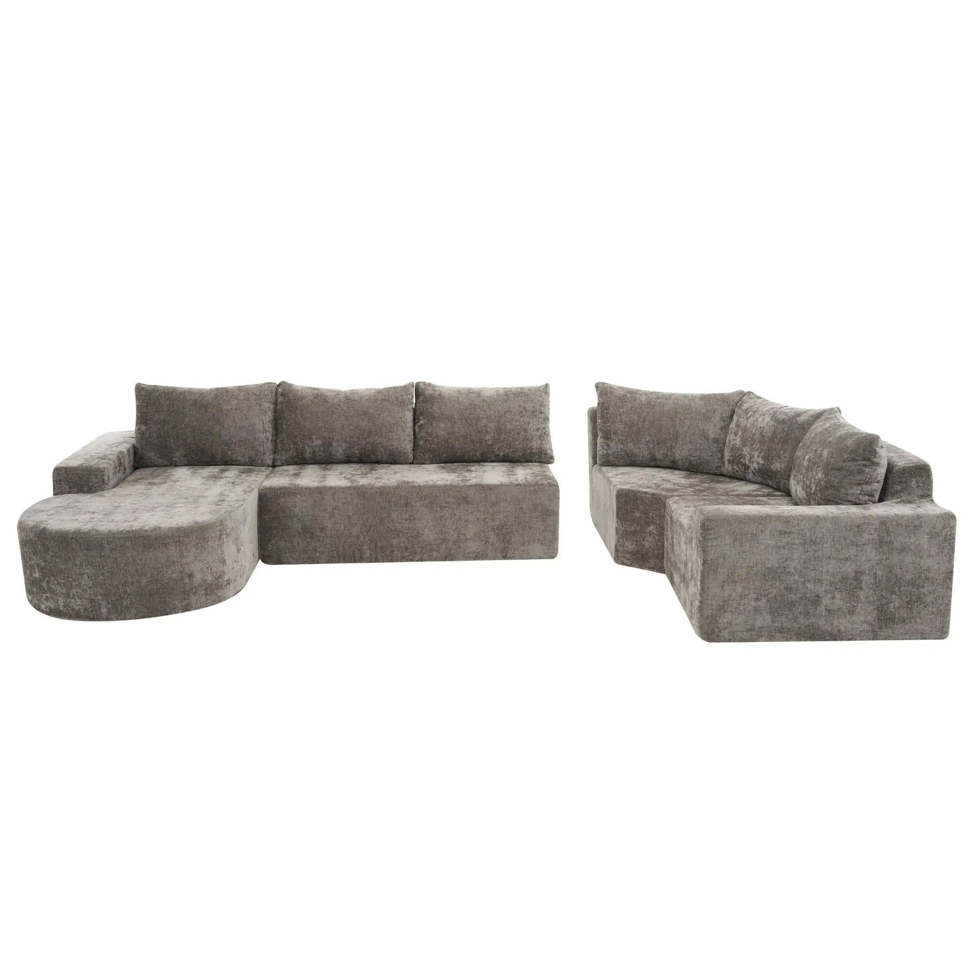 U-Shaped Oversized Modular Cloud Sectional Sofa With Deep Seat For Living Room by HouseOfZazla