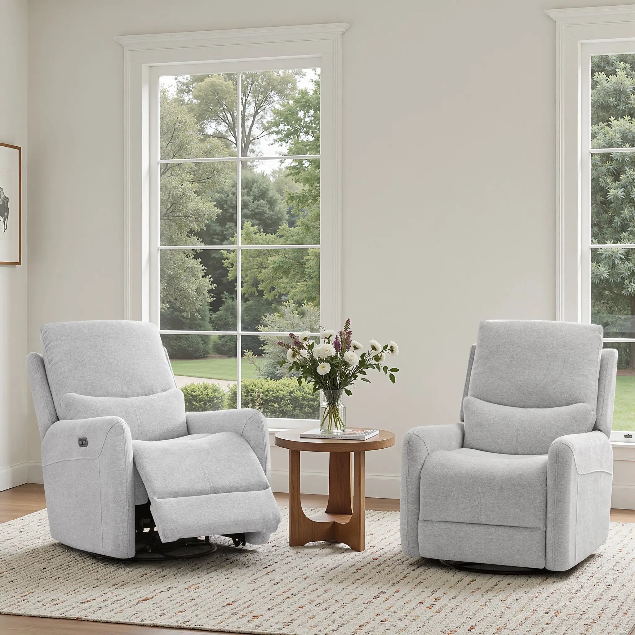 Dublin 30" Swivel Power Recliner Arm Chair Heathered by HouseOfZazla