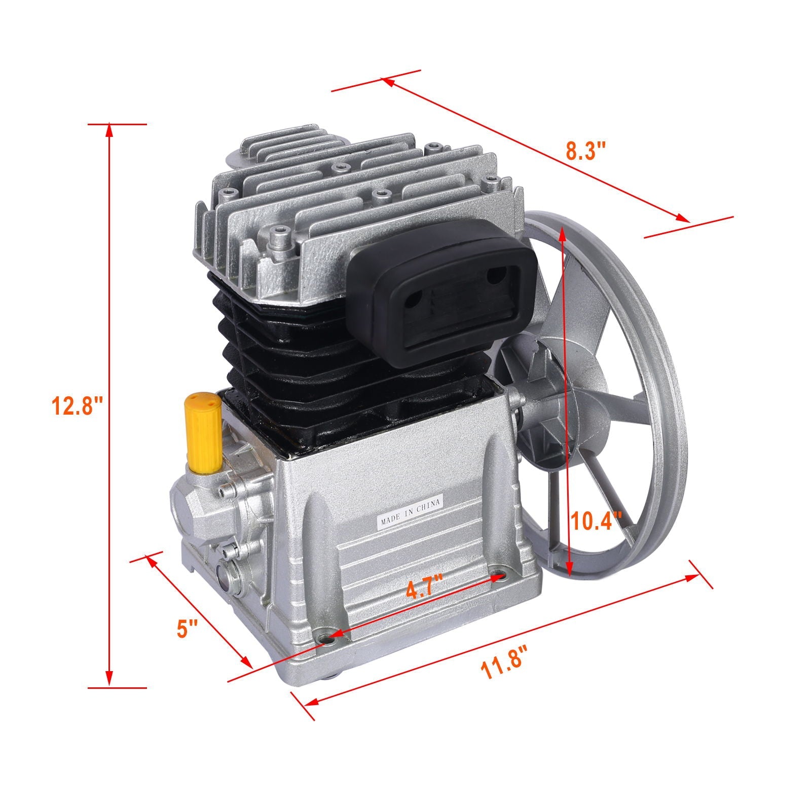 Piston 2Hp Air Compressor Head Pump 115Psi 1.5Kw - Silver by HouseOfZazla