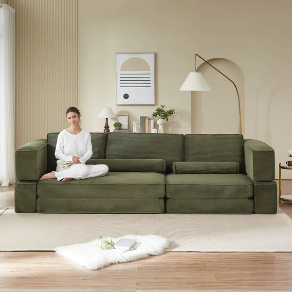 Large Modern Corduroy Sofa Can Be Freely Combined, photo 2 of 10