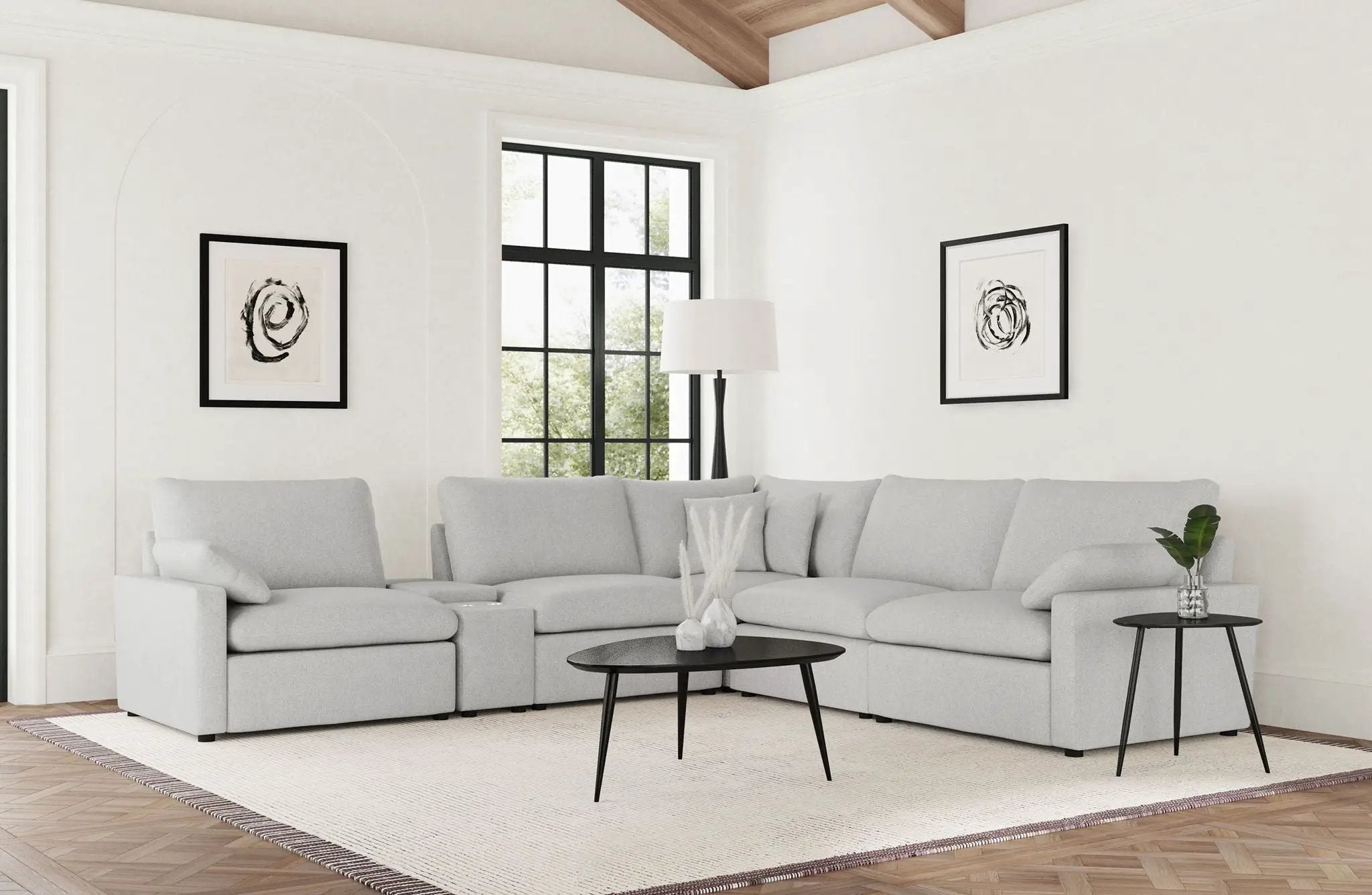 Collins 6-piece Modular Power Reclining Sectional Grey by Unique Piece Furniture