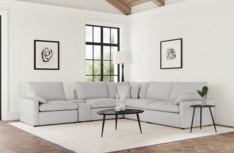 Collins 6-piece Modular Power Reclining Sectional Grey by Unique Piece Furniture