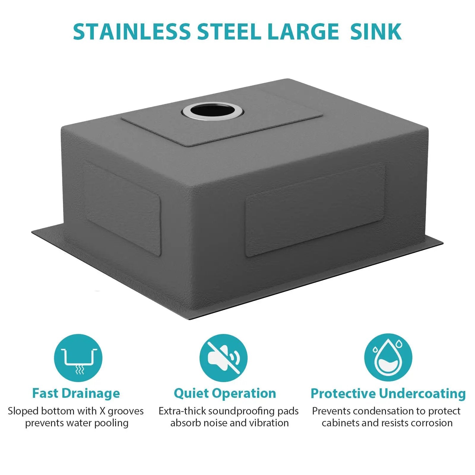 24 x 18 x 9 Inch Kitchen Sink Drop-In 16 Gauge Stainless Steel by HouseOfZazla
