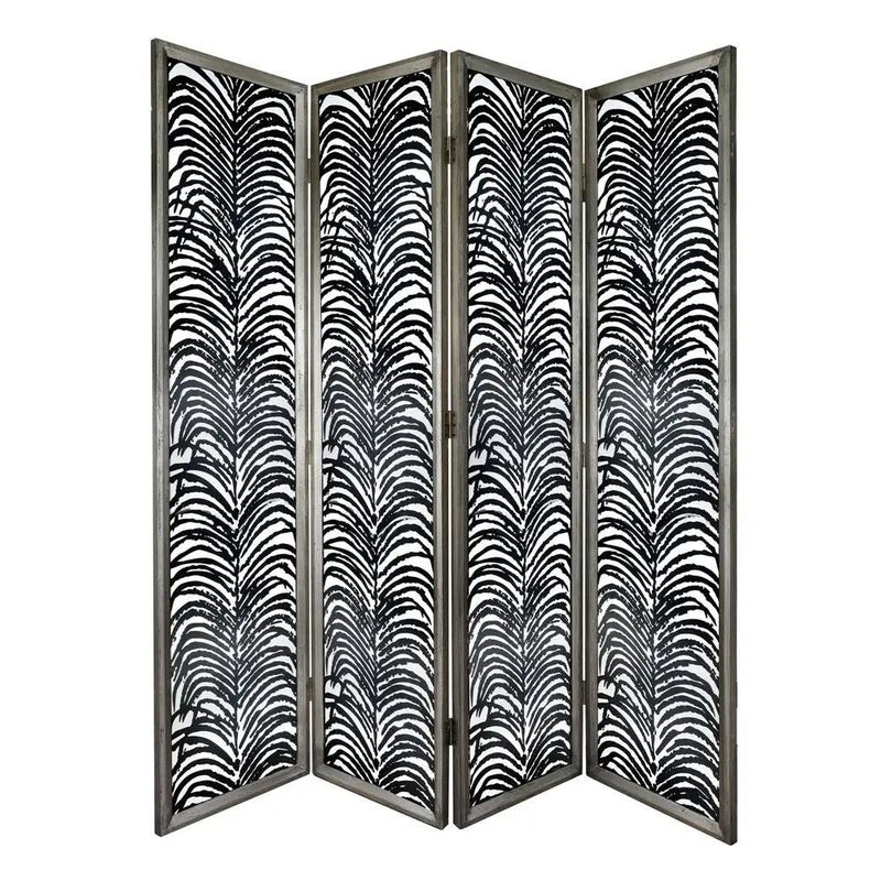 Room Divider, Herero 4 Panel Decorative Screen - Black by Unique Piece Furniture