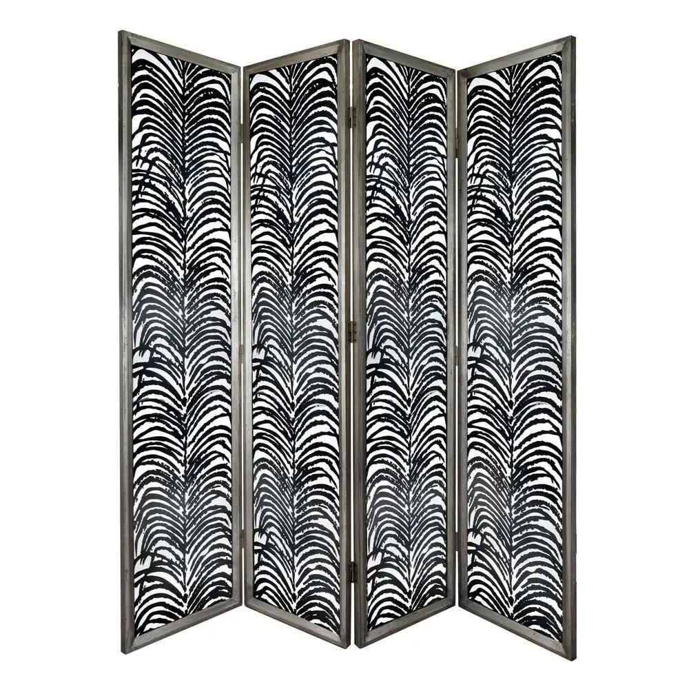 Room Divider, Herero 4 Panel Decorative Screen - Black by HouseOfZazla
