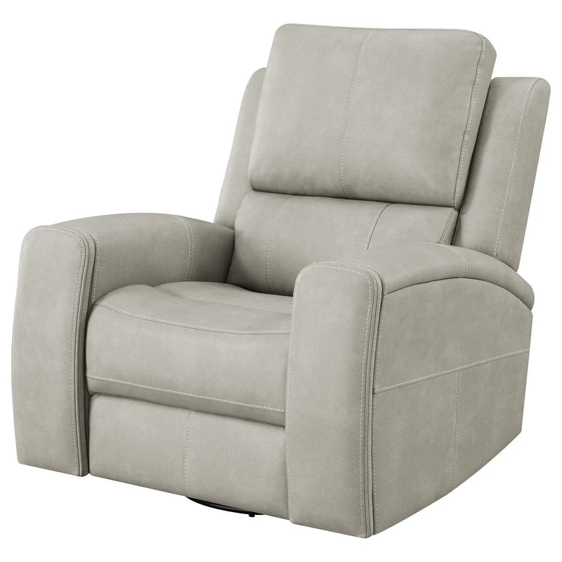 Brickston Triple Power Swivel Glider Recliner Grey by Unique Piece Furniture