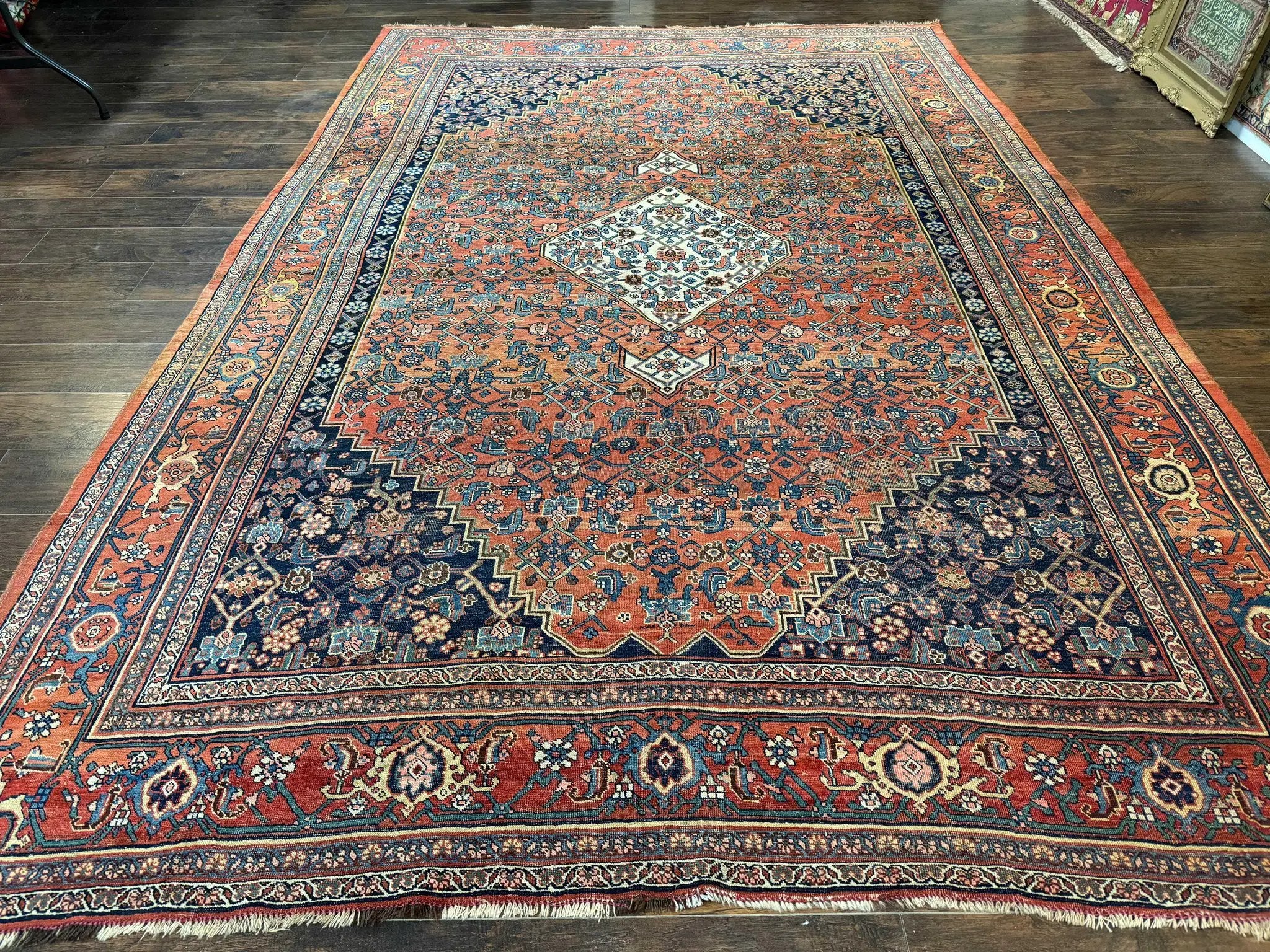 Antique Persian Bidjar Rug 8x12, Rare Persian Carpet by Jewel Rugs