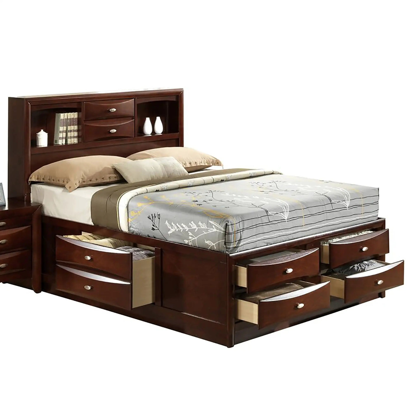 Lucille - Bed With Storage And Bookcase Headboard by Unique Piece Furniture