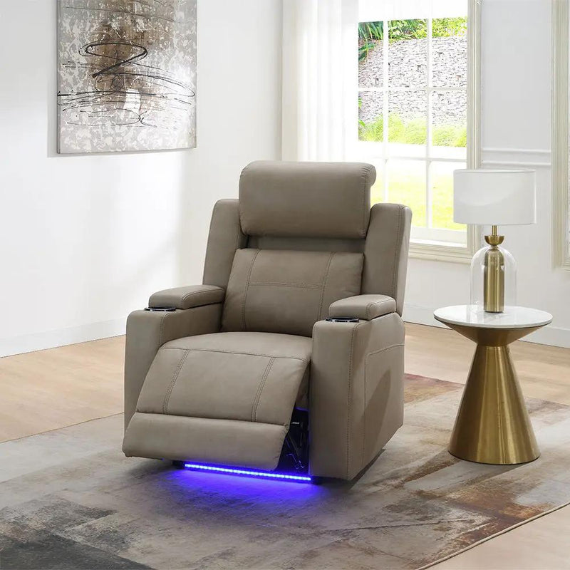 Lugo - Power Motion Recliner With Cup Holder - Camel by Unique Piece Furniture