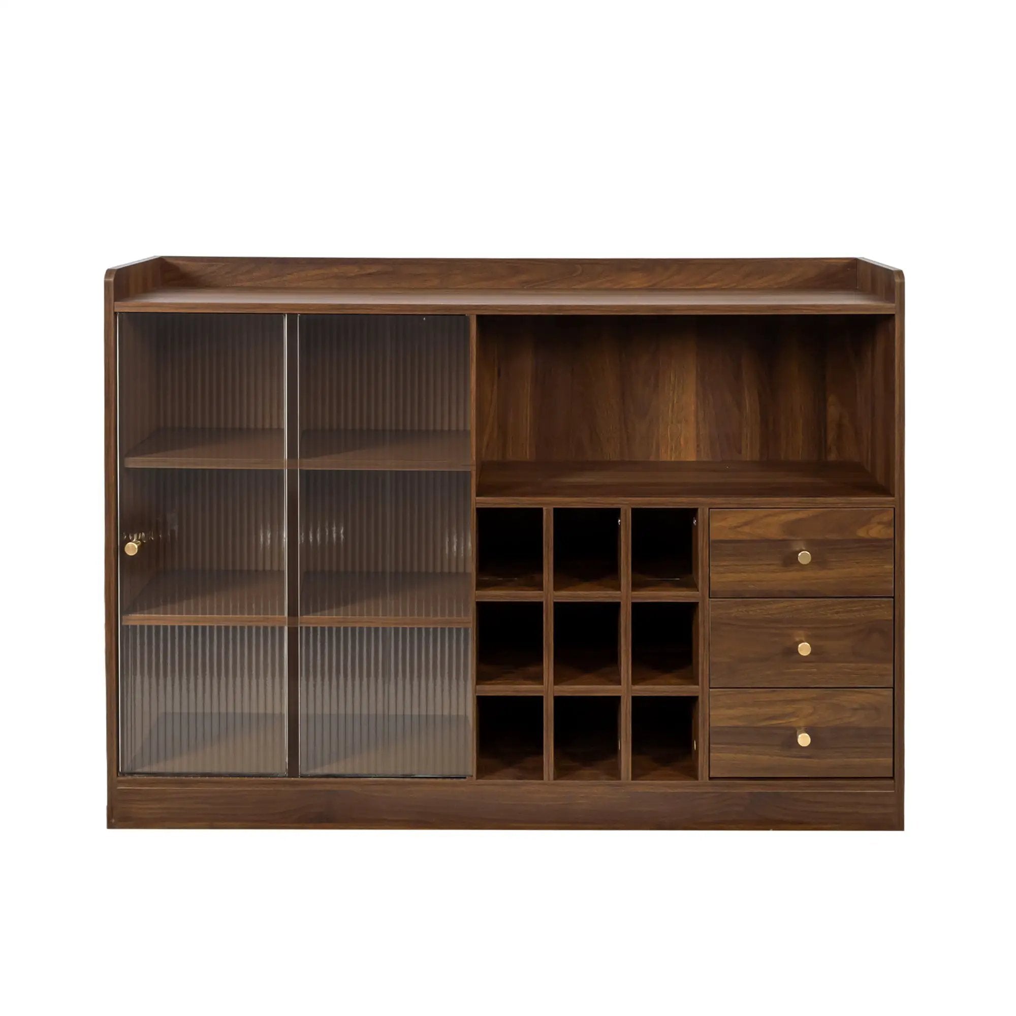 Sideboard with 2 Sliding Striped Glass Doors by HouseOfZazla