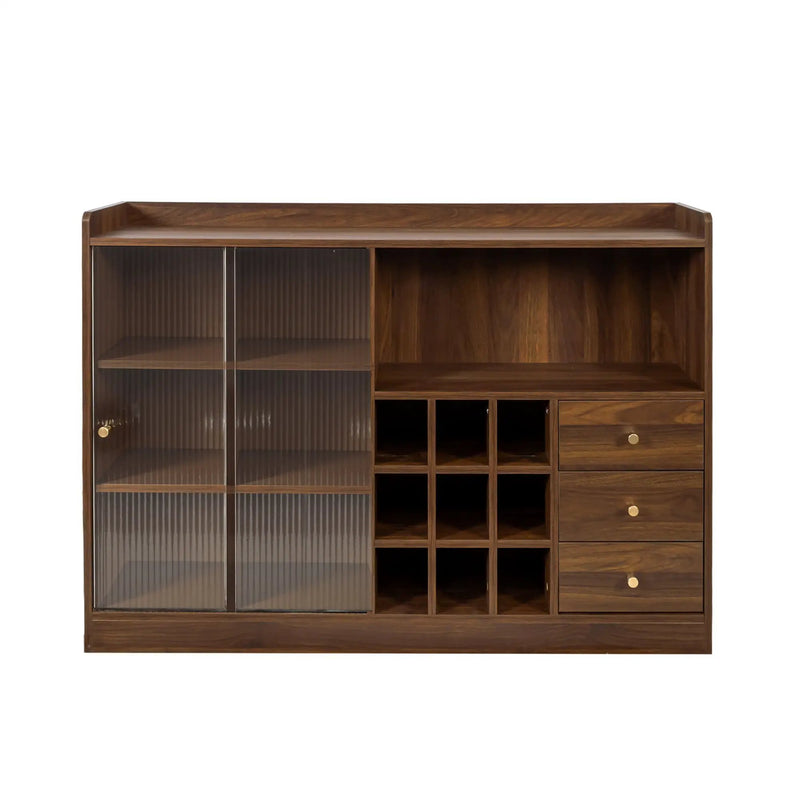 Sideboard with 2 Sliding Striped Glass Doors by HouseOfZazla