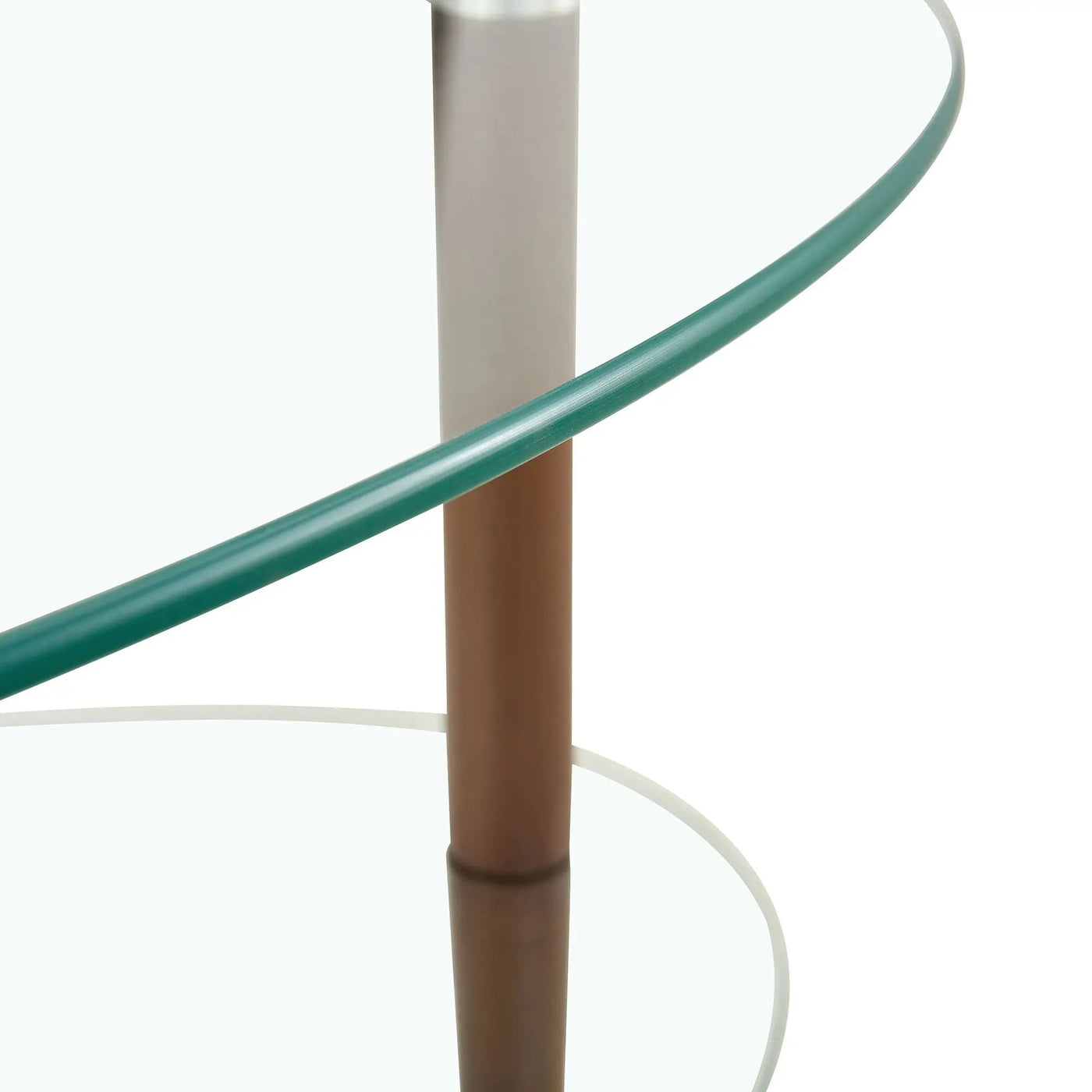 Transparent Oval Glass Coffee Table, Modern Table In Living Room Oak Wood Leg Tea Table 3-Layer Glass Table by HouseOfZazla