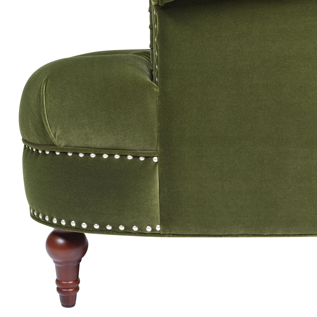 Victorian Tufted Upholstered Accent Chair with Nailhead Trim - Dark Red, Blue, or Pink, photo 11 of 37