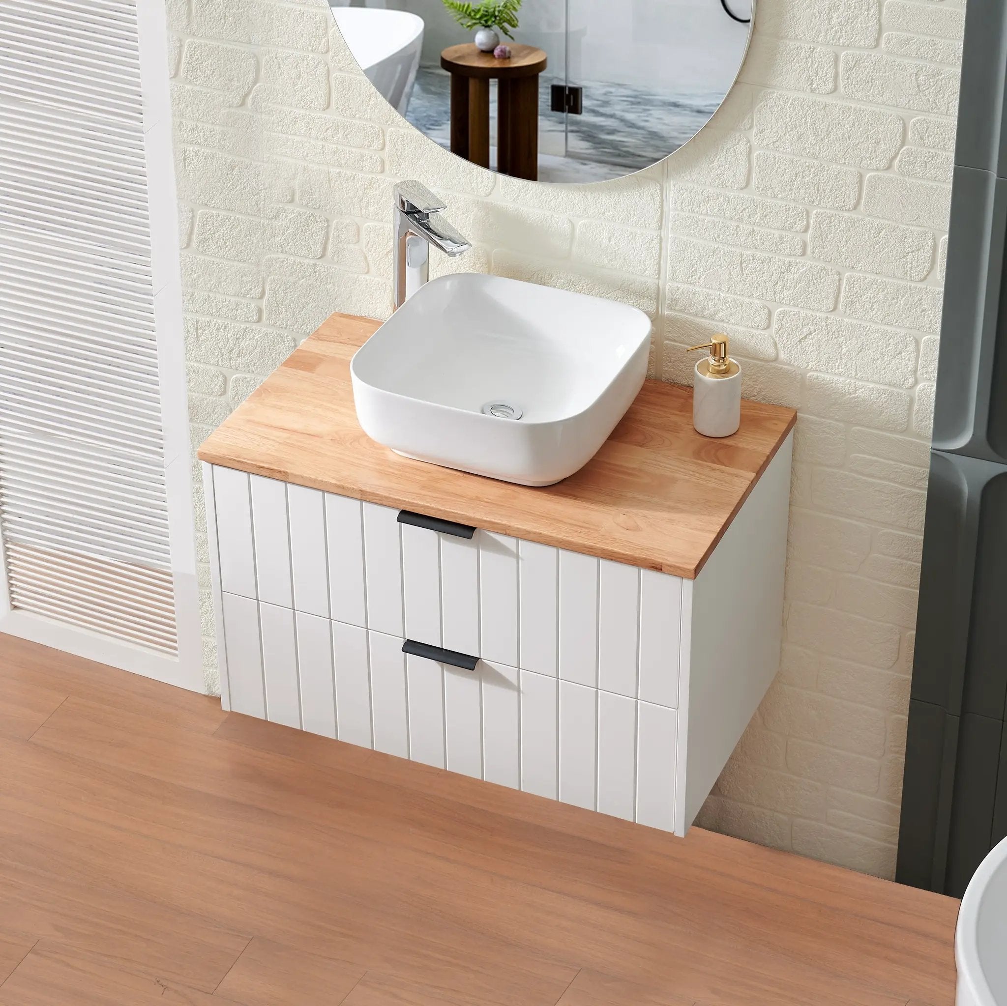 32-Inch Double Drawer Wall-Mounted Bathroom Vanity by HouseOfZazla