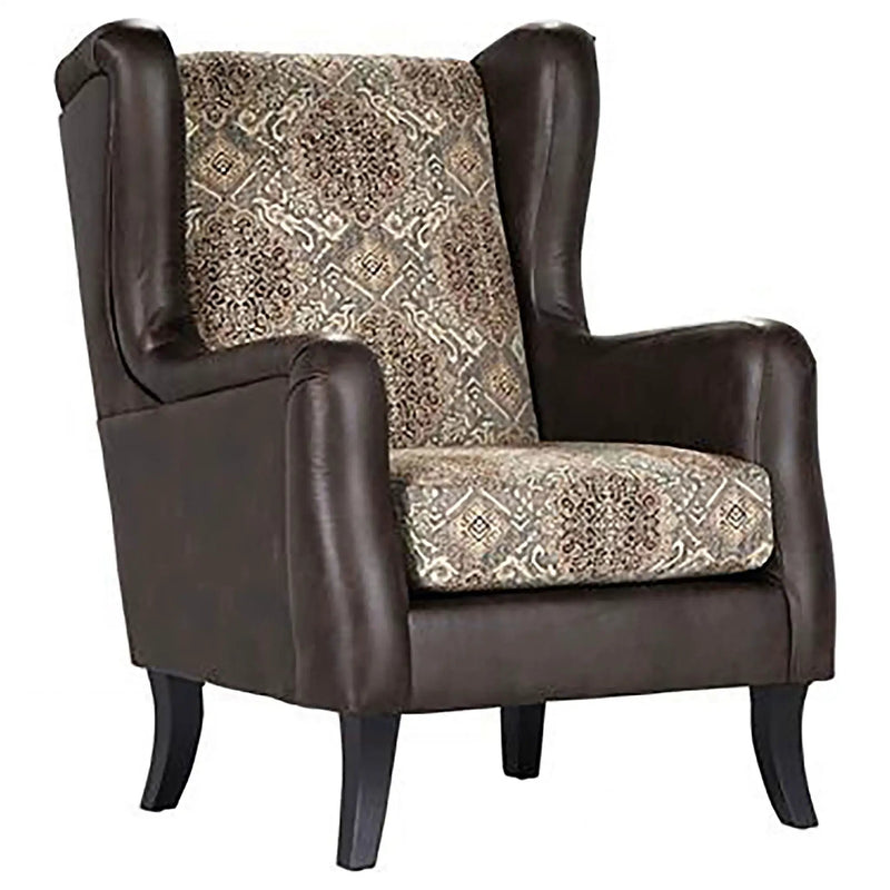 Elmbrook Upholstered Wingback Accent Club Chair Brown by Unique Piece Furniture