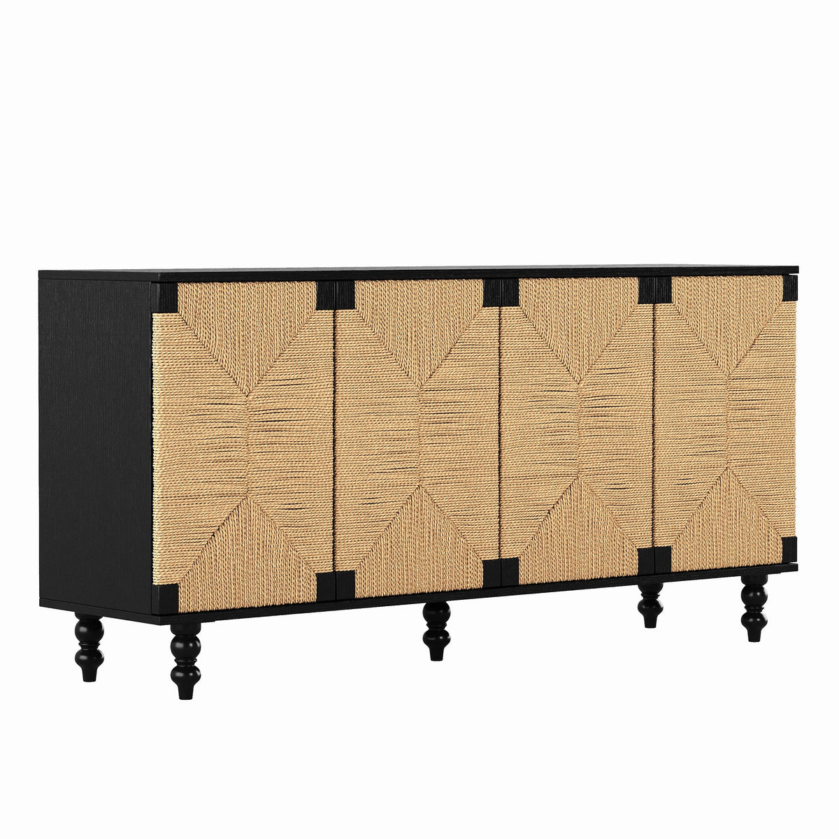 Accent Sideboard with Handwoven Seagrass Doors - Natural, photo 6 of 10
