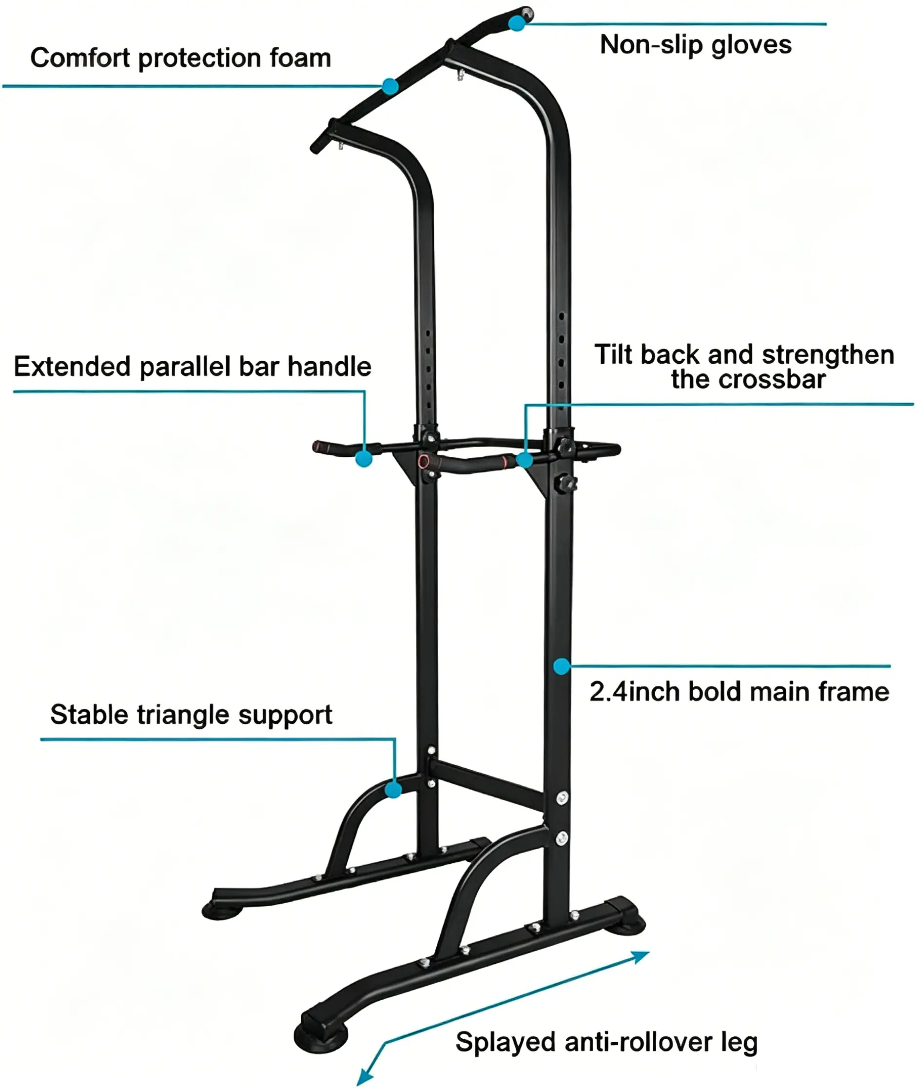 Sport Power Tower Workout Dip Station Pull Up Bar by HouseOfZazla