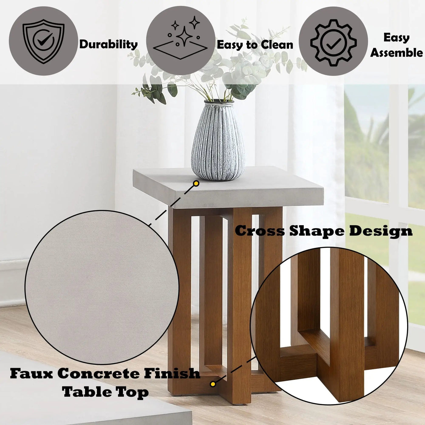 Keven Faux Concrete Top Table by HouseOfZazla