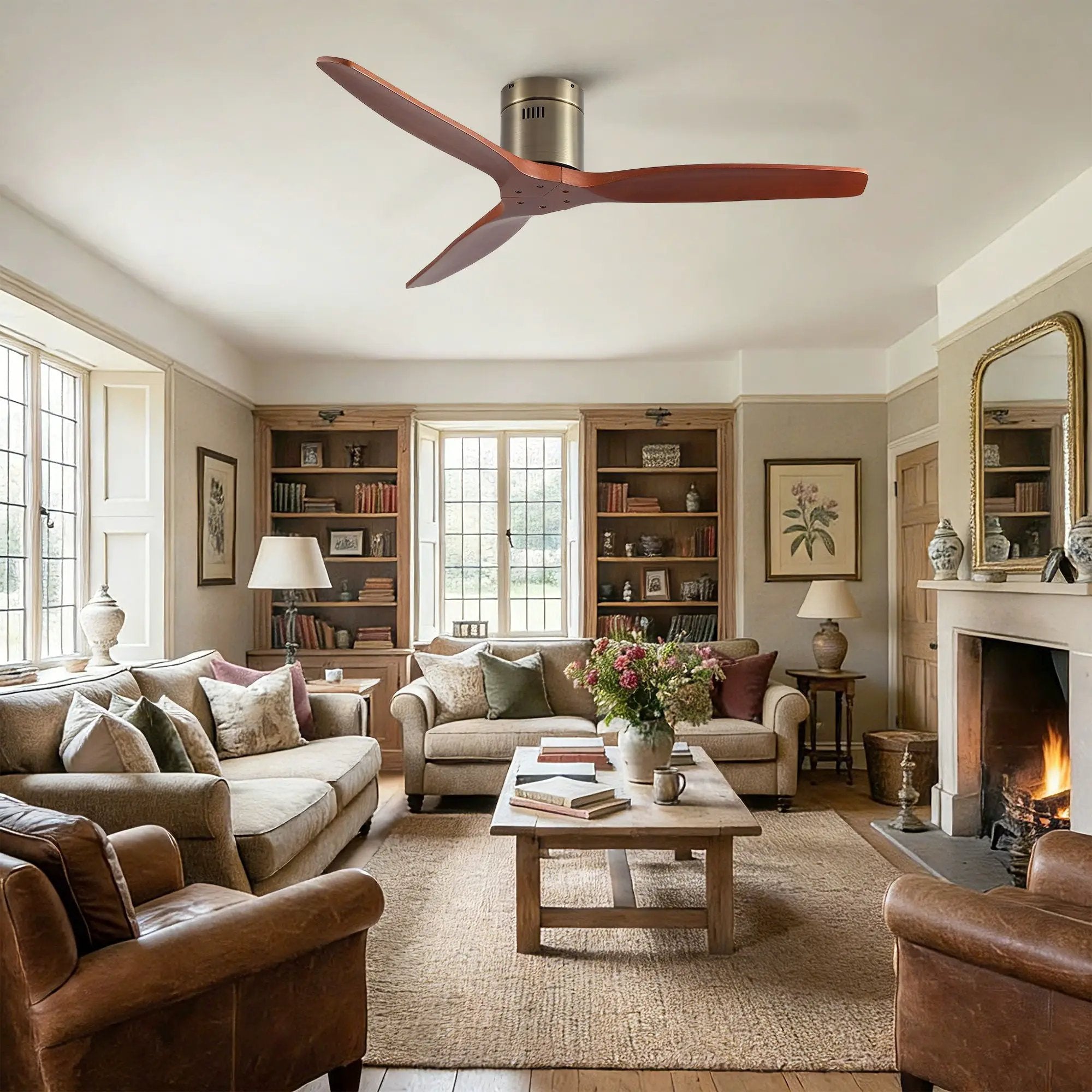 Low Profile Flush Mount Ceiling Fan Without Light by Unique Piece Furniture