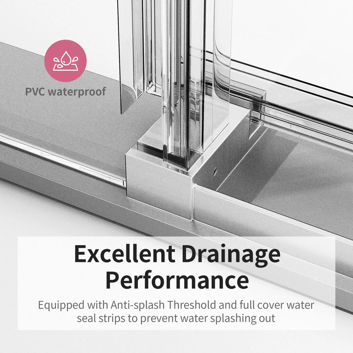 Frameless Sliding Shower Door With Soft- Close, 3 / 8" Tempered Glass by HouseOfZazla