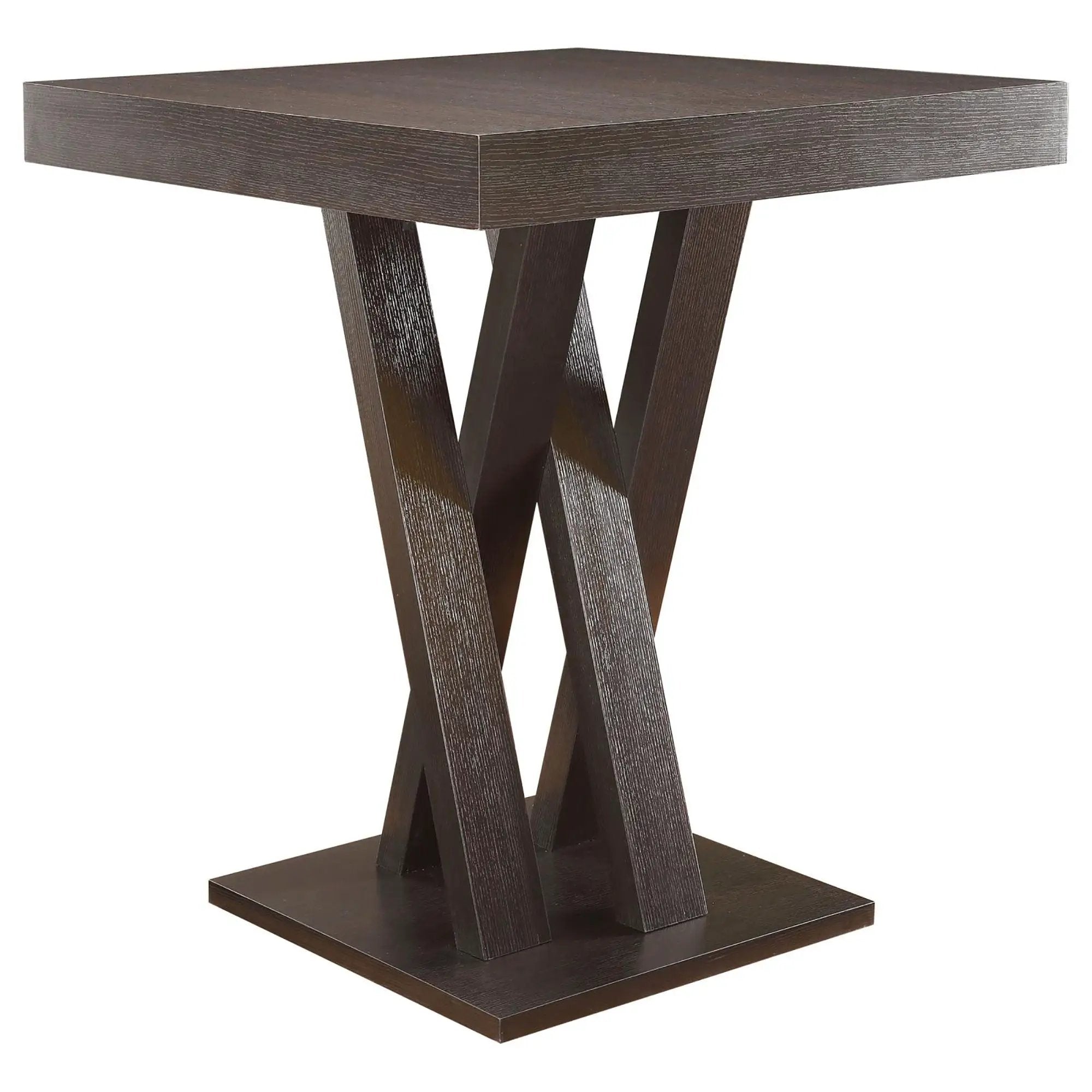 Double X Base Square Bar Table - Cappuccino by HouseOfZazla