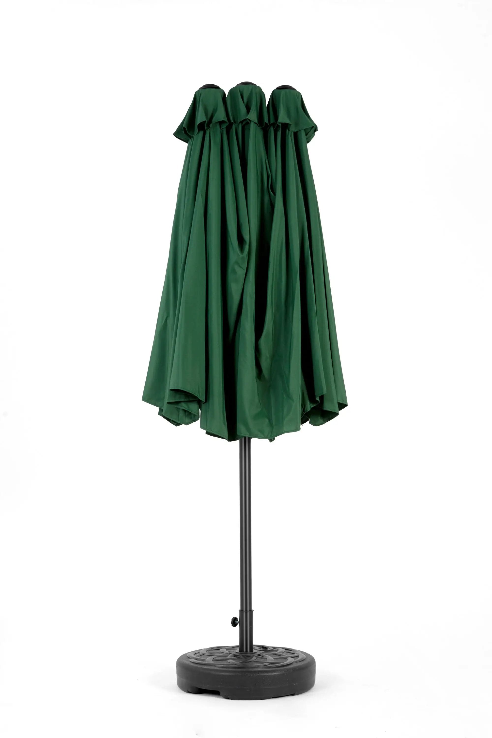 14.8 Ft Double Sided Outdoor Umbrella Rectangular Large with Crank (Dark Green)(No Base) by HouseOfZazla