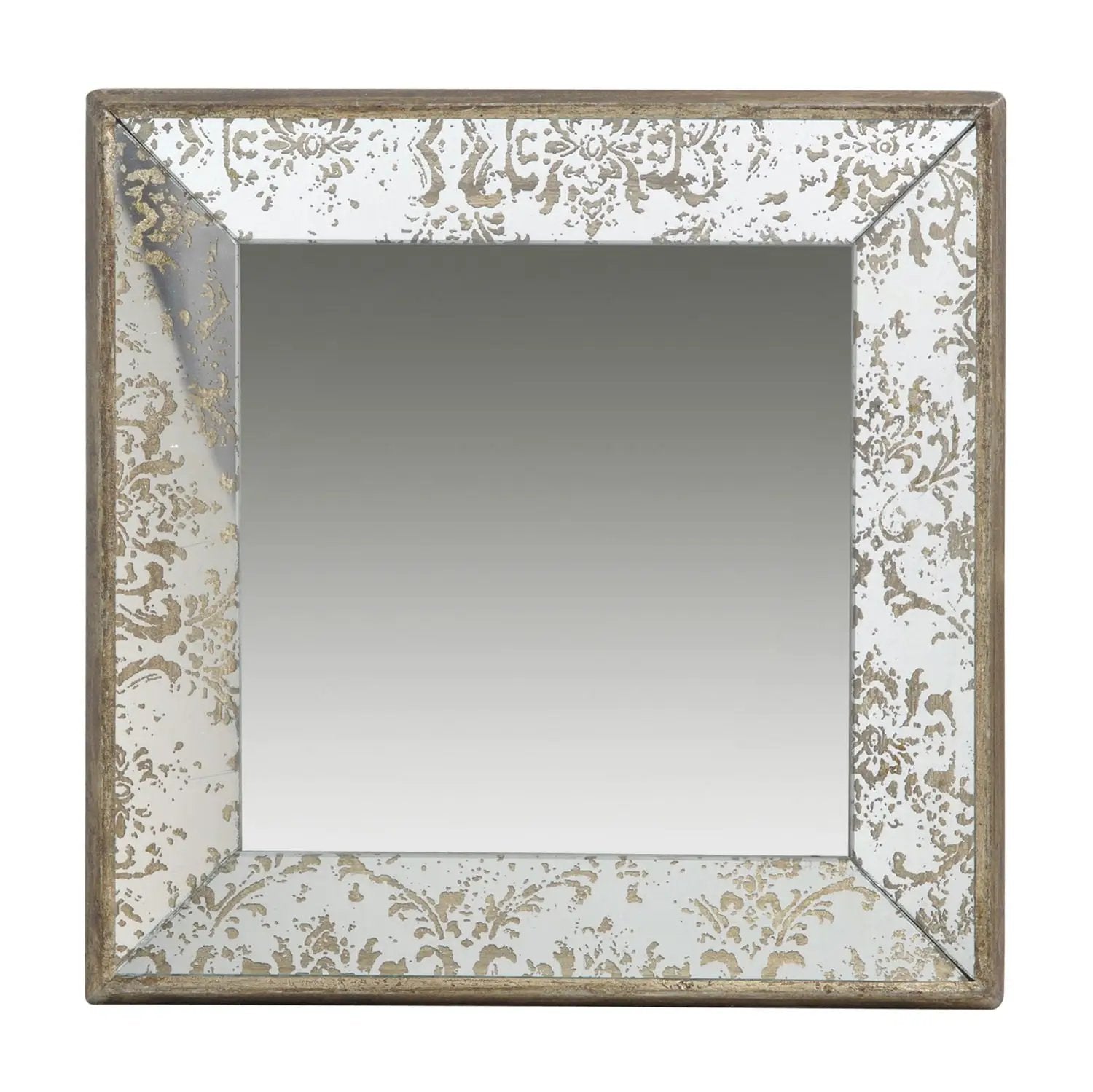 Antique Rectangle Mirror with Floral Accents by HouseOfZazla
