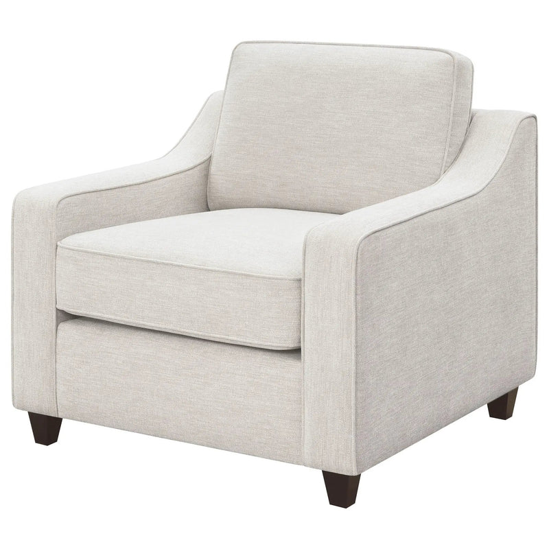 Christine Upholstered Sloped Arm Accent Chair Beige by Unique Piece Furniture
