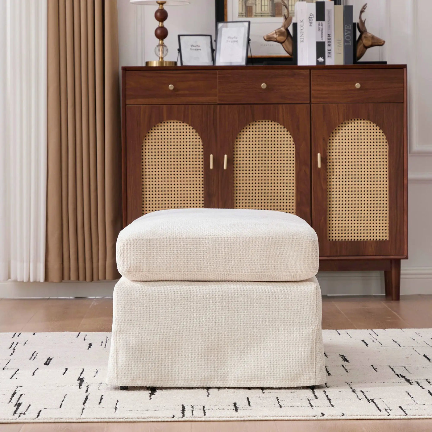 Ottoman Foot Stool With Metal Legs by HouseOfZazla