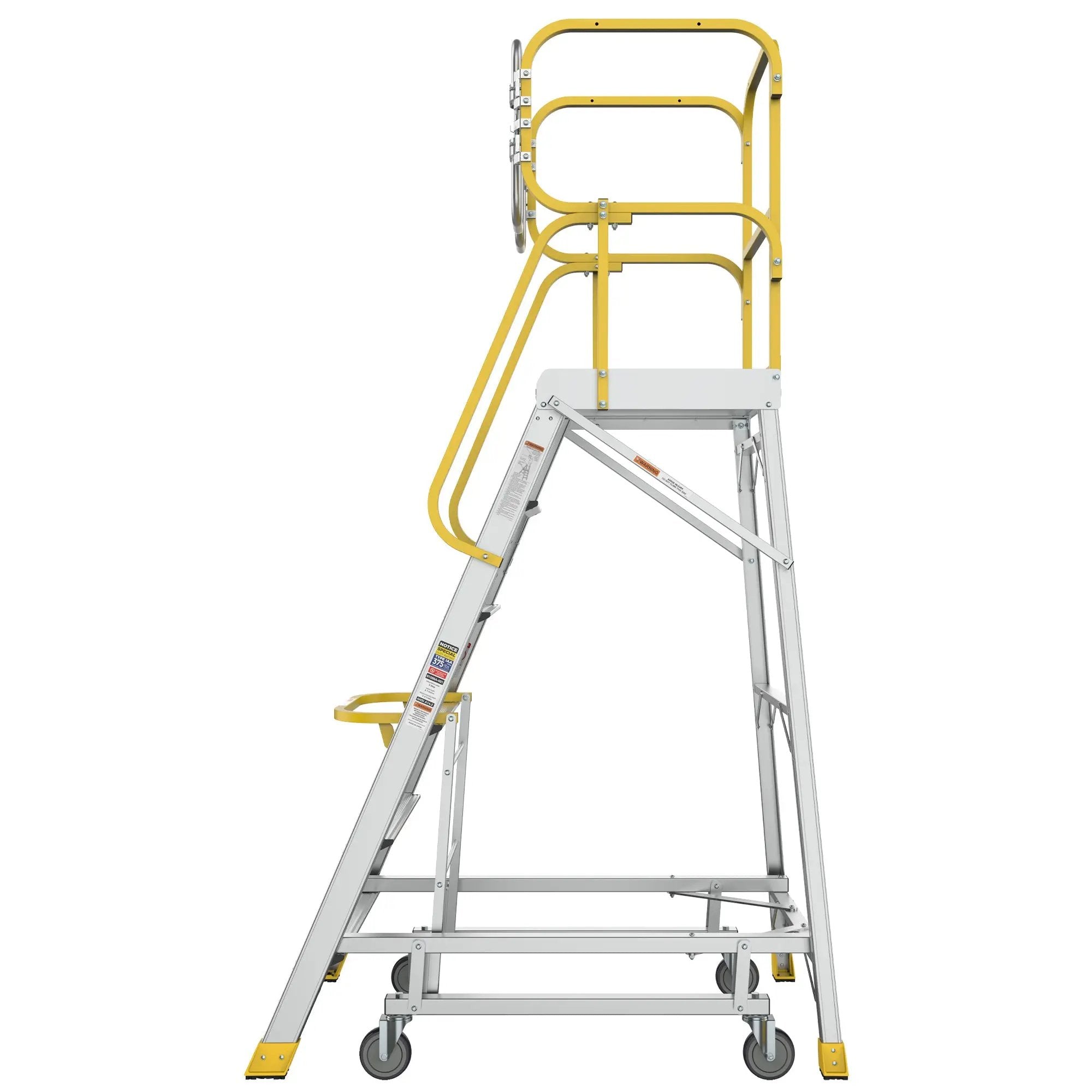 6 Step 375lbs Aluminum Rolling Platform Ladder by HouseOfZazla