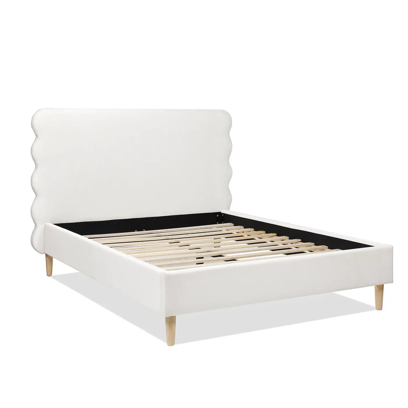 Stockholm - Modern Wavy Headboard Platform Bed by HouseOfZazla