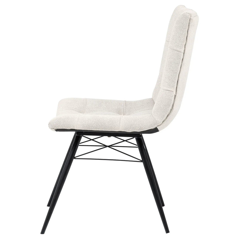 Aiken Fabric Upholstered Dining Side Chair Saddle Stone White (Set of 4) by Unique Piece Furniture