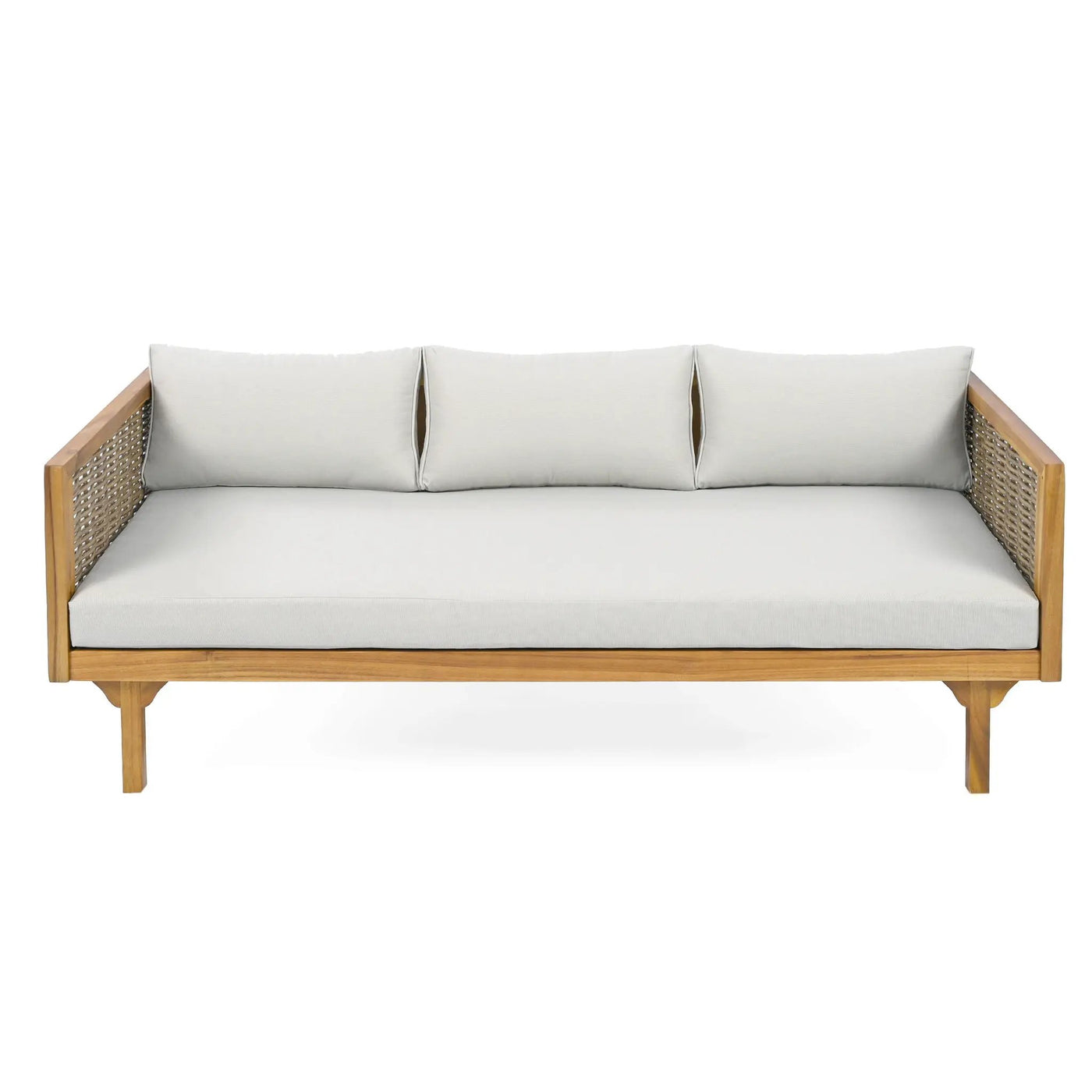 Claremont 3 Seater Daybed Teak Acacia Wood Water Resistant Cushions by HouseOfZazla