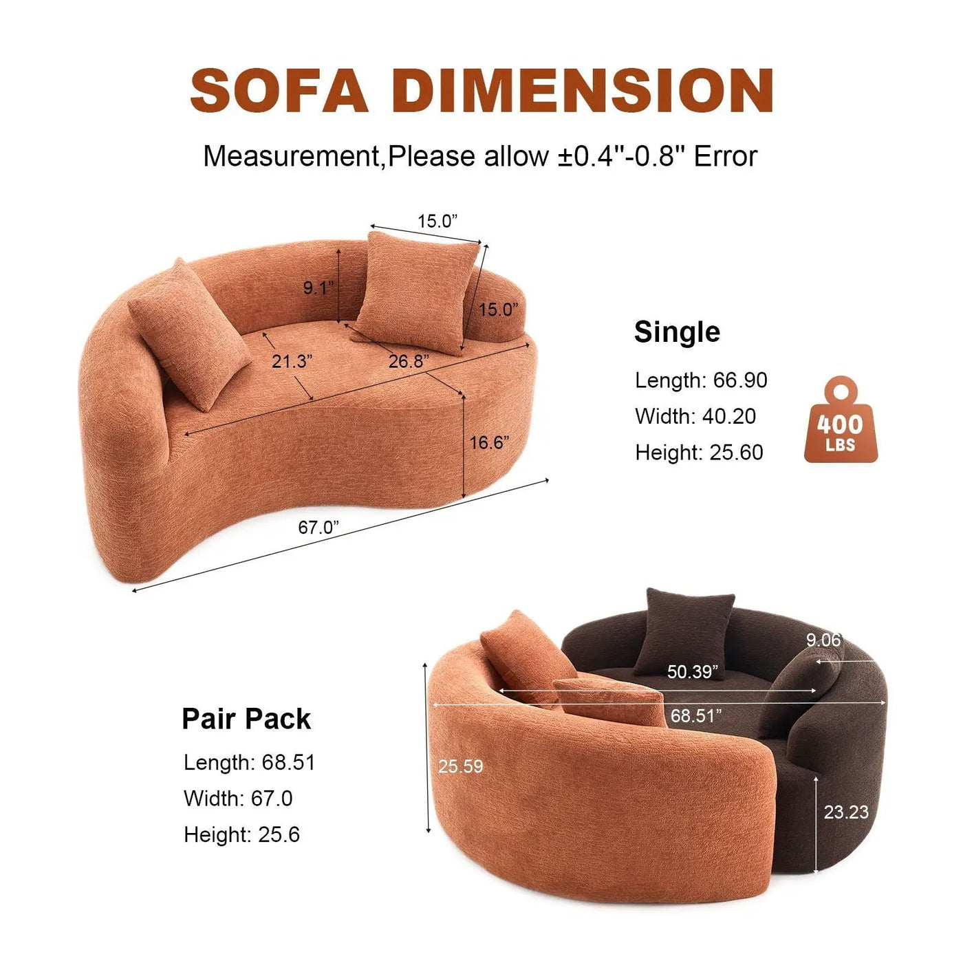 Tai Chi - Curved Dual Depth Loveseat by HouseOfZazla