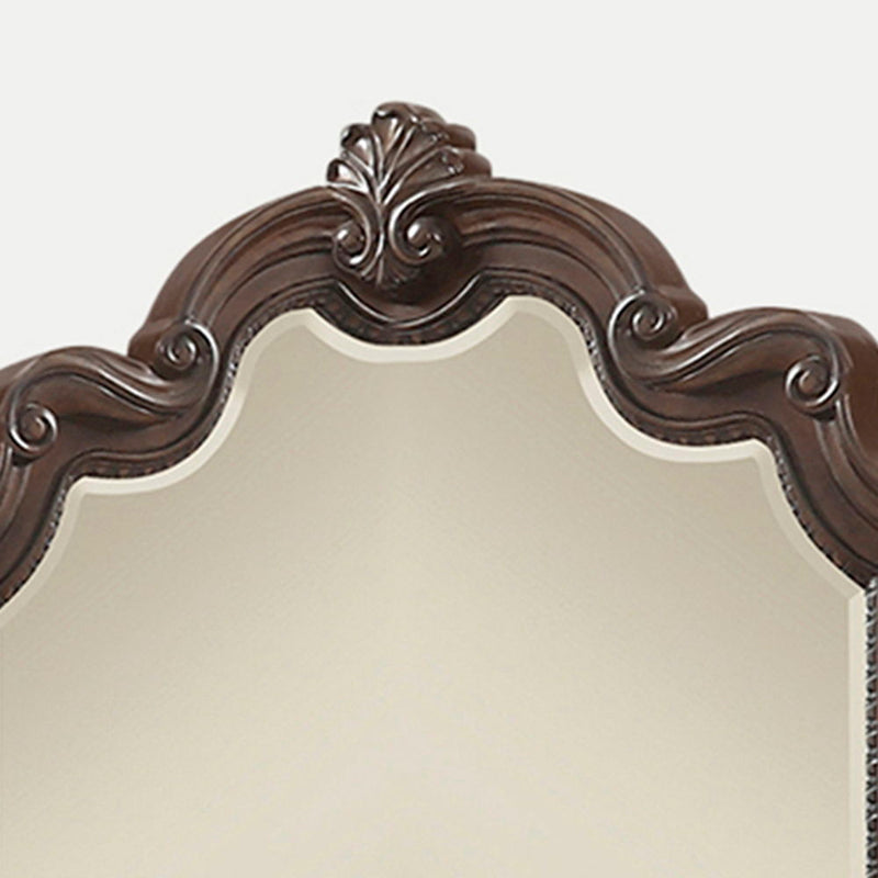 Mahogany Ornate Mirror with Beveled Glass - Mahogany, photo 2 of 5