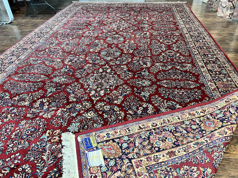 Karastan Rug 10x18 Red Sarouk #785, Wool Karastan Carpet, Original 700 Series, Vintage Discontinued Large Oriental Rug by Jewel Rugs